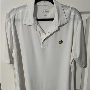 Masters White Polo Shirt with Yellow Embroidered Logo